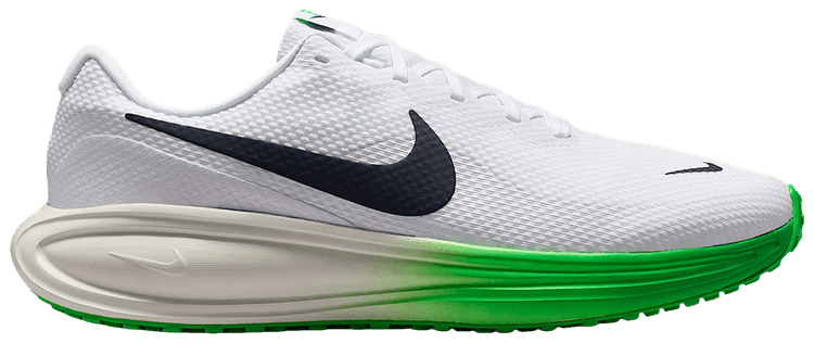 Nike Revolution 8 Road Wide White Green Spark Summit White Midnight Navy