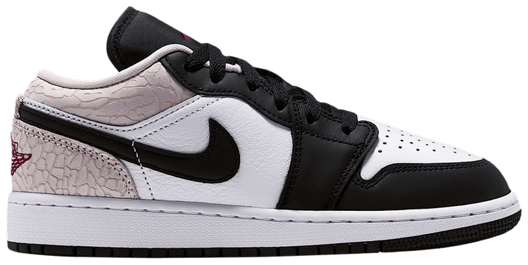 Air Jordan 1 Low SE GS Black White Light Orewood Brown Team Red