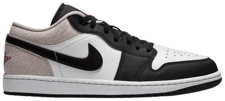 Air Jordan 1 Low SE Black White Light Orewood Brown Team Red