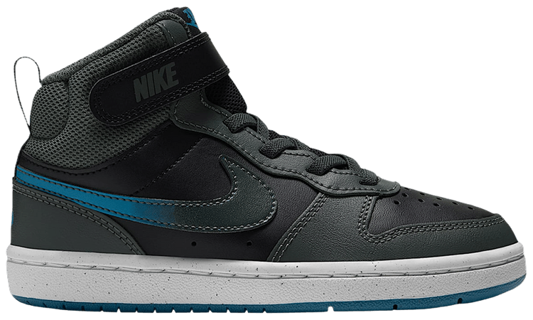 Nike Court Borough Mid 2 PS Black Camo Green White Light Current Blue