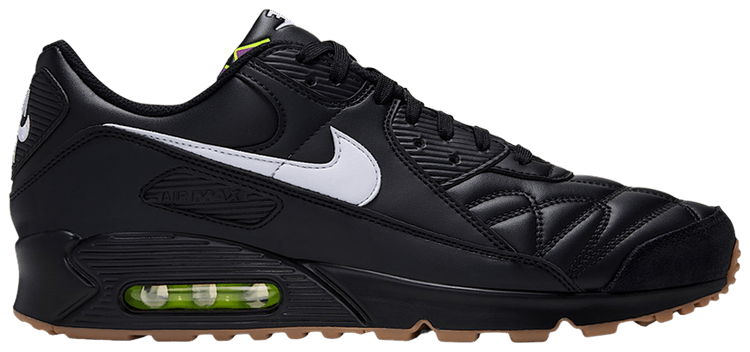 Nike Air Max 90 Premium Black Gum Medium Brown Volt White