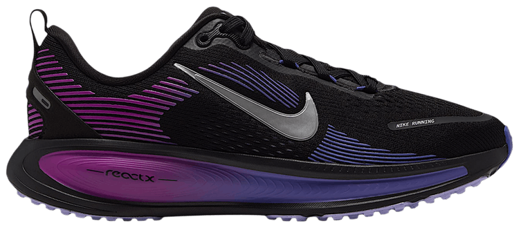 Nike Vomero 18 Road GS Black Vivid Purple Persian Violet Metallic Silver