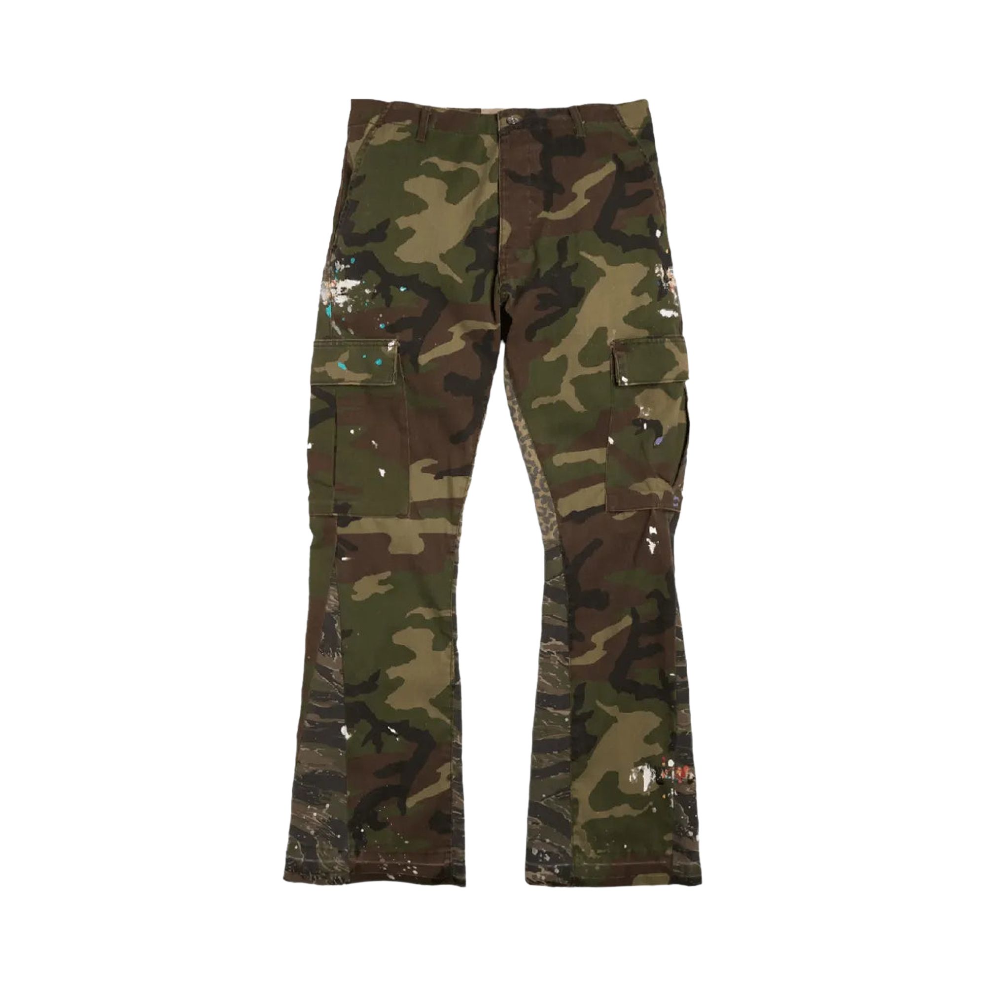 Pre-owned Gallery Dept. La Flare Paint Splatter Pants 'camo' | Green | Men's Size 31