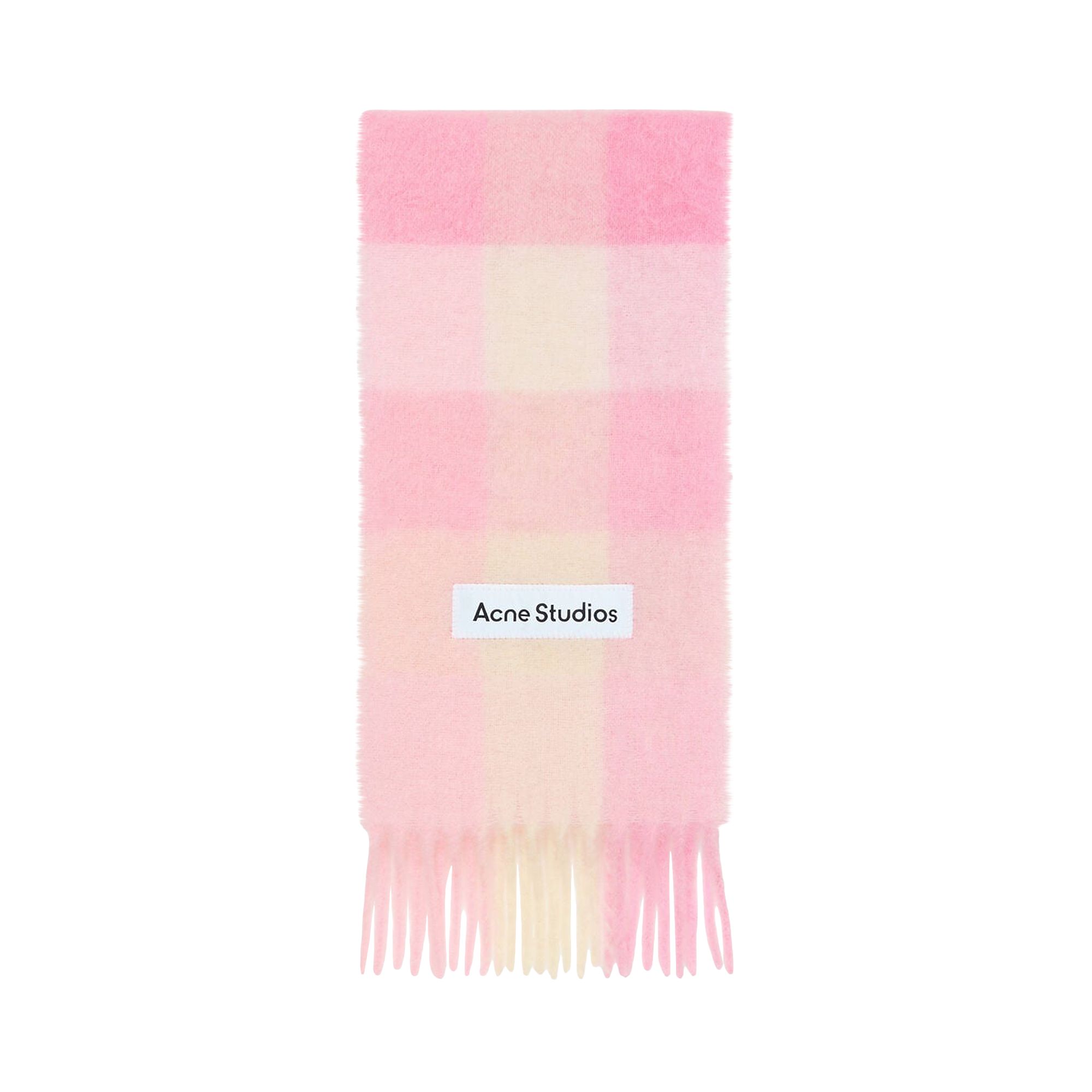 Pre-owned Acne Studios Mohair Checked Scarf 'candy Pink/white/pale Pink' | Men's Size Onesize