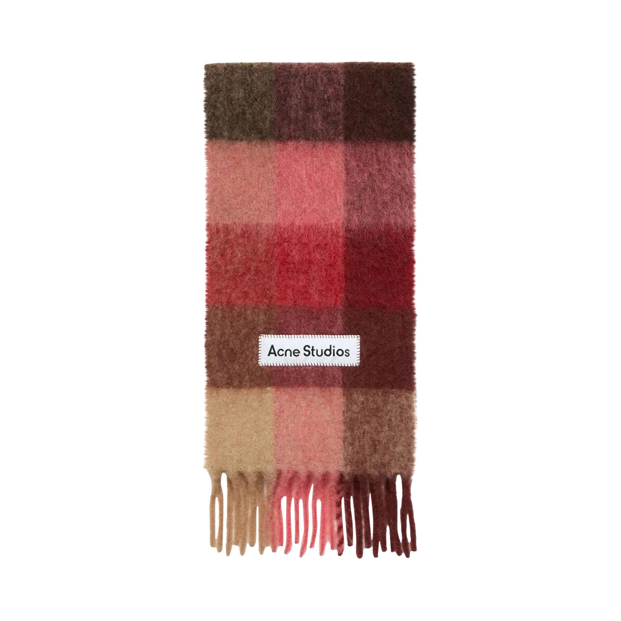 Pre-owned Acne Studios Mohair Checked Scarf 'red/pink/beige' | Men's Size Onesize