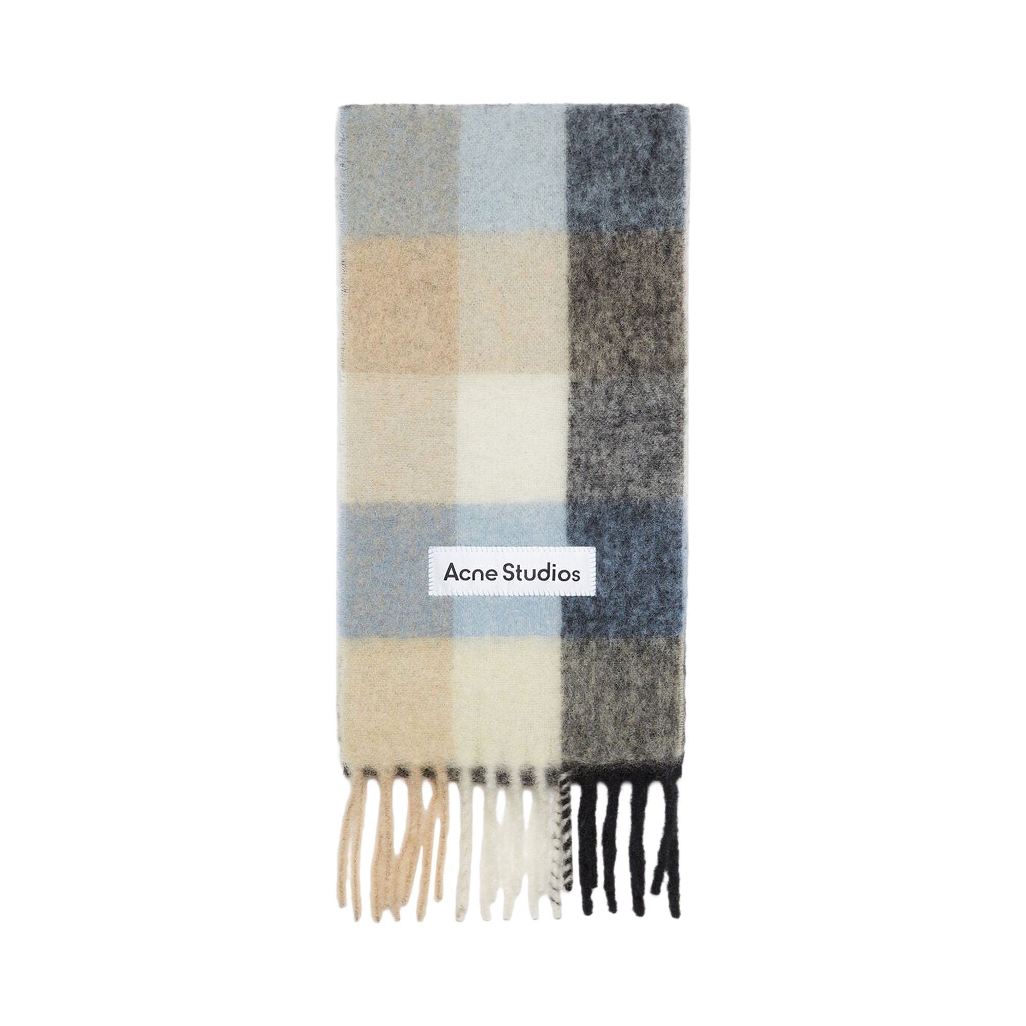 Pre-owned Acne Studios Mohair Checked Scarf 'blue/beige/black' | Men's Size Onesize