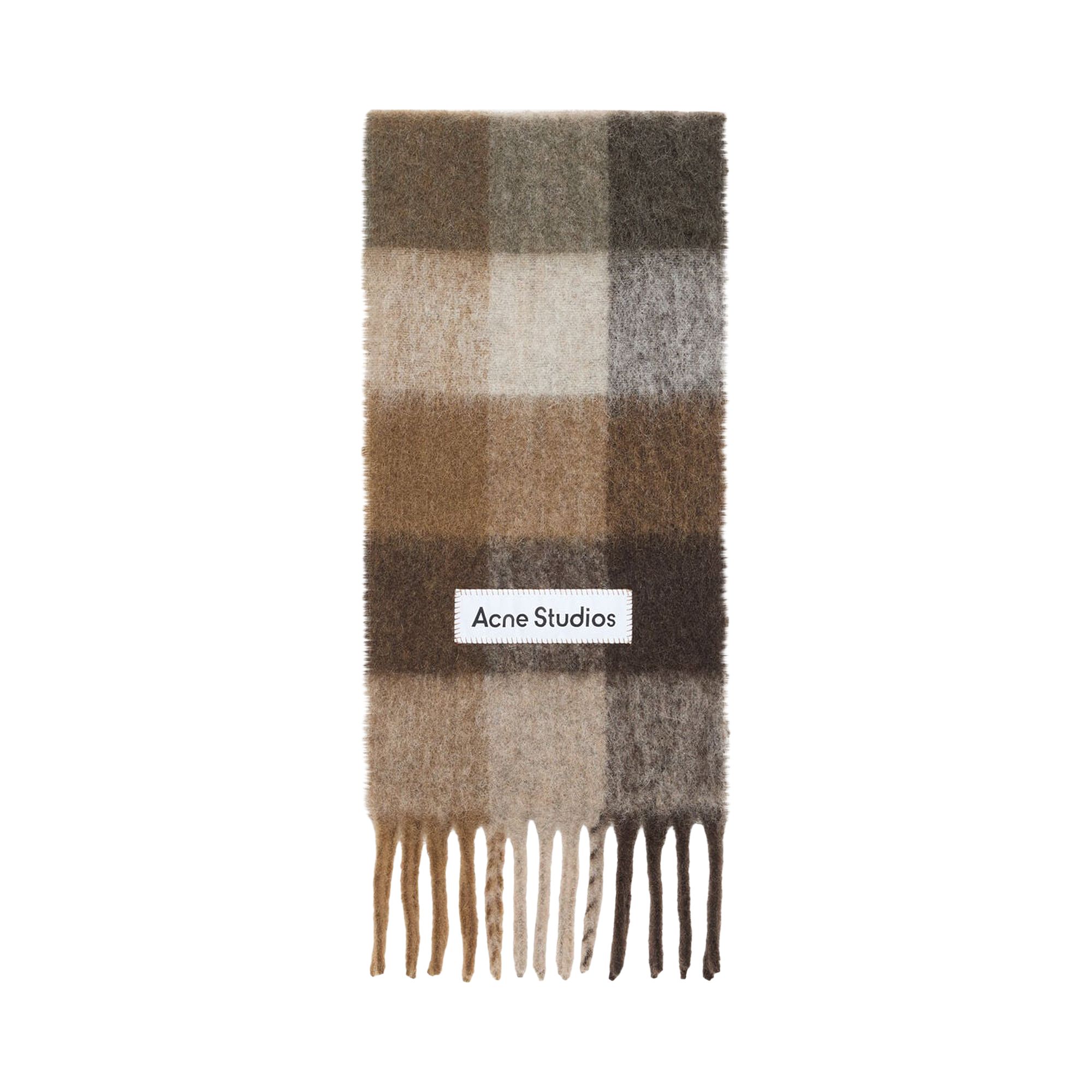 Pre-owned Acne Studios Mohair Checked Scarf 'dark Brown/white/brown' | Men's Size Onesize