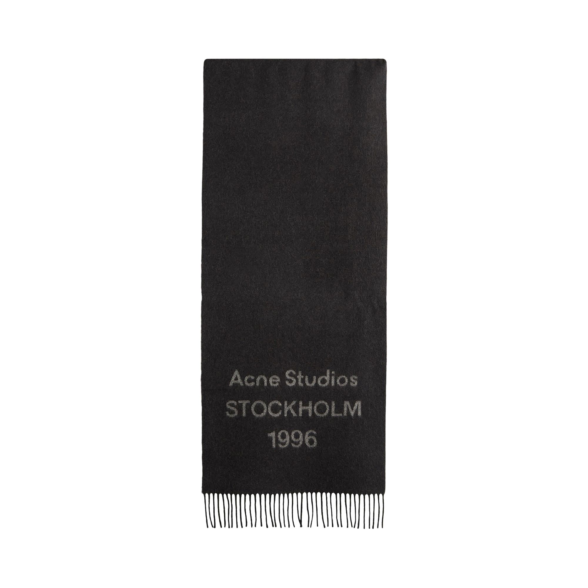Pre-owned Acne Studios Wide Logo Scarf 'black/white' | Men's Size Onesize