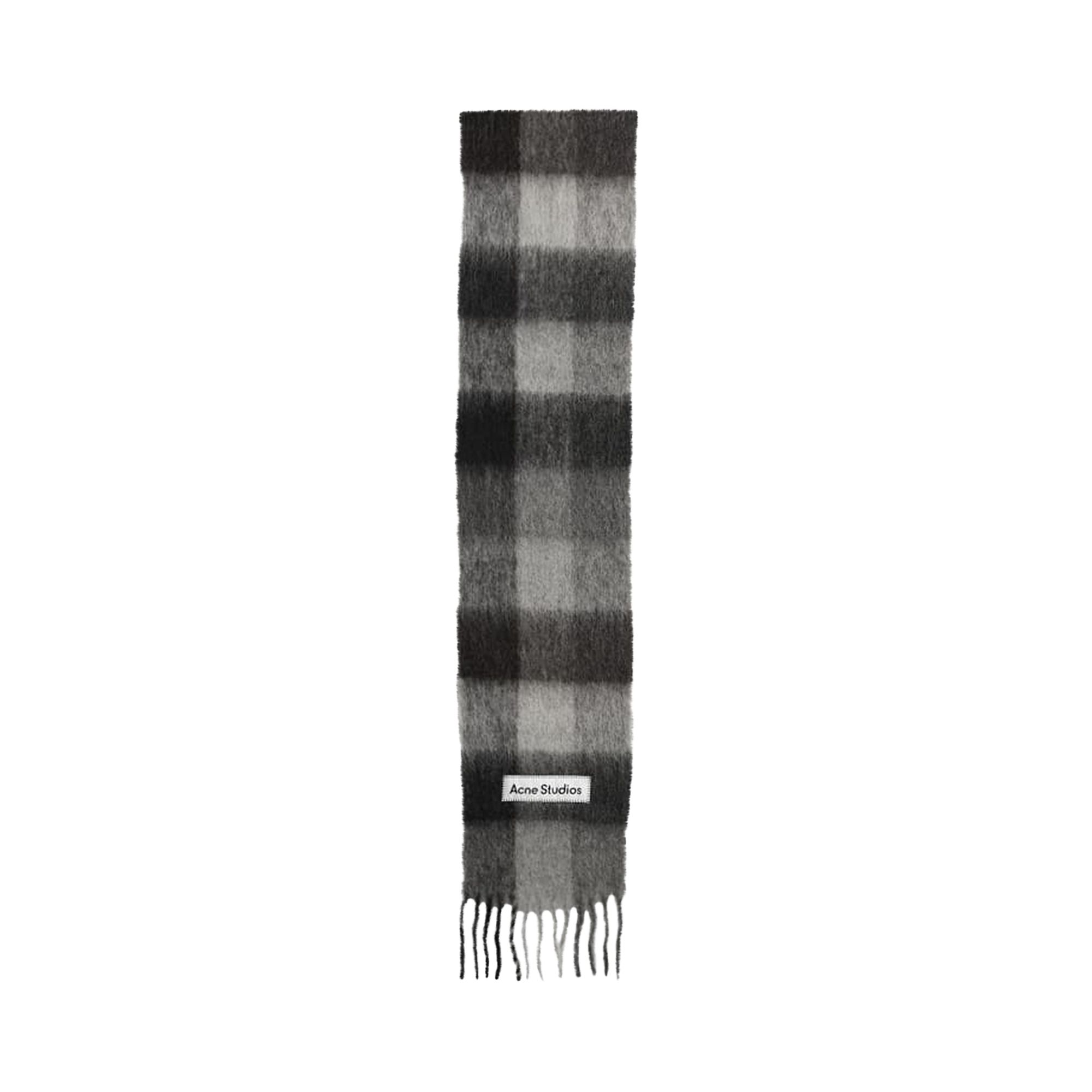 Pre-owned Acne Studios Mohair Checked Scarf 'dark Black/grey/dark Grey' | Men's Size Onesize