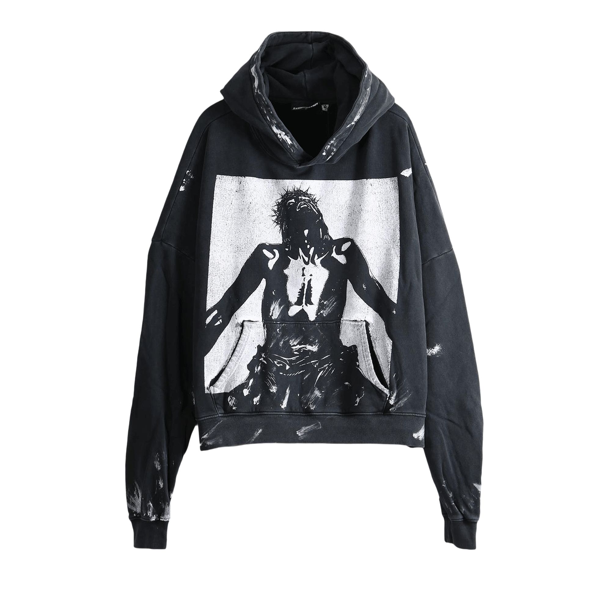 Pre-owned Hellstar Reverse Mercy Hoodie 'black White' | Men's Size Xxl