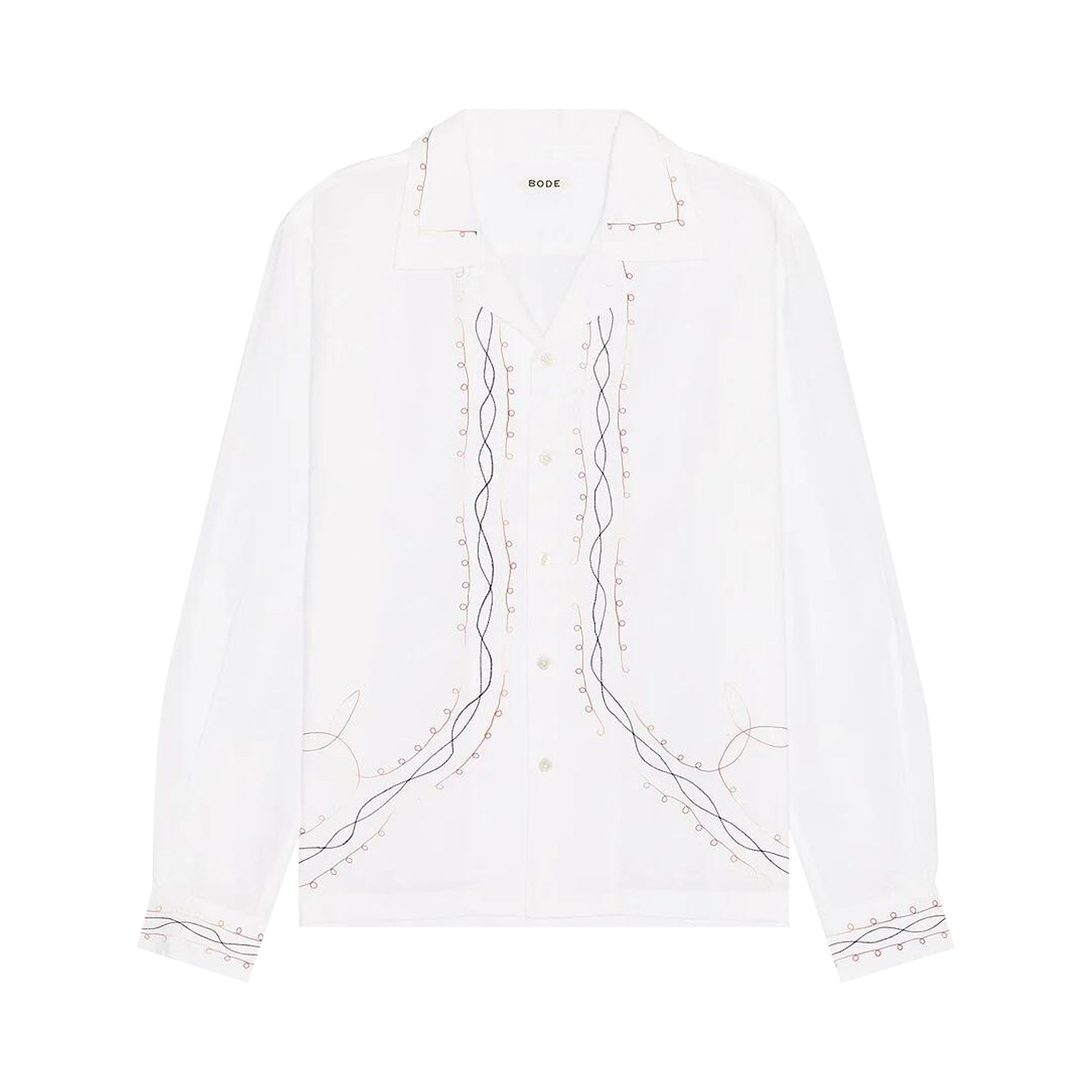 Pre-owned Bode Looped Chainstitch Long Sleeve Shirt 'white' | Men's Size M