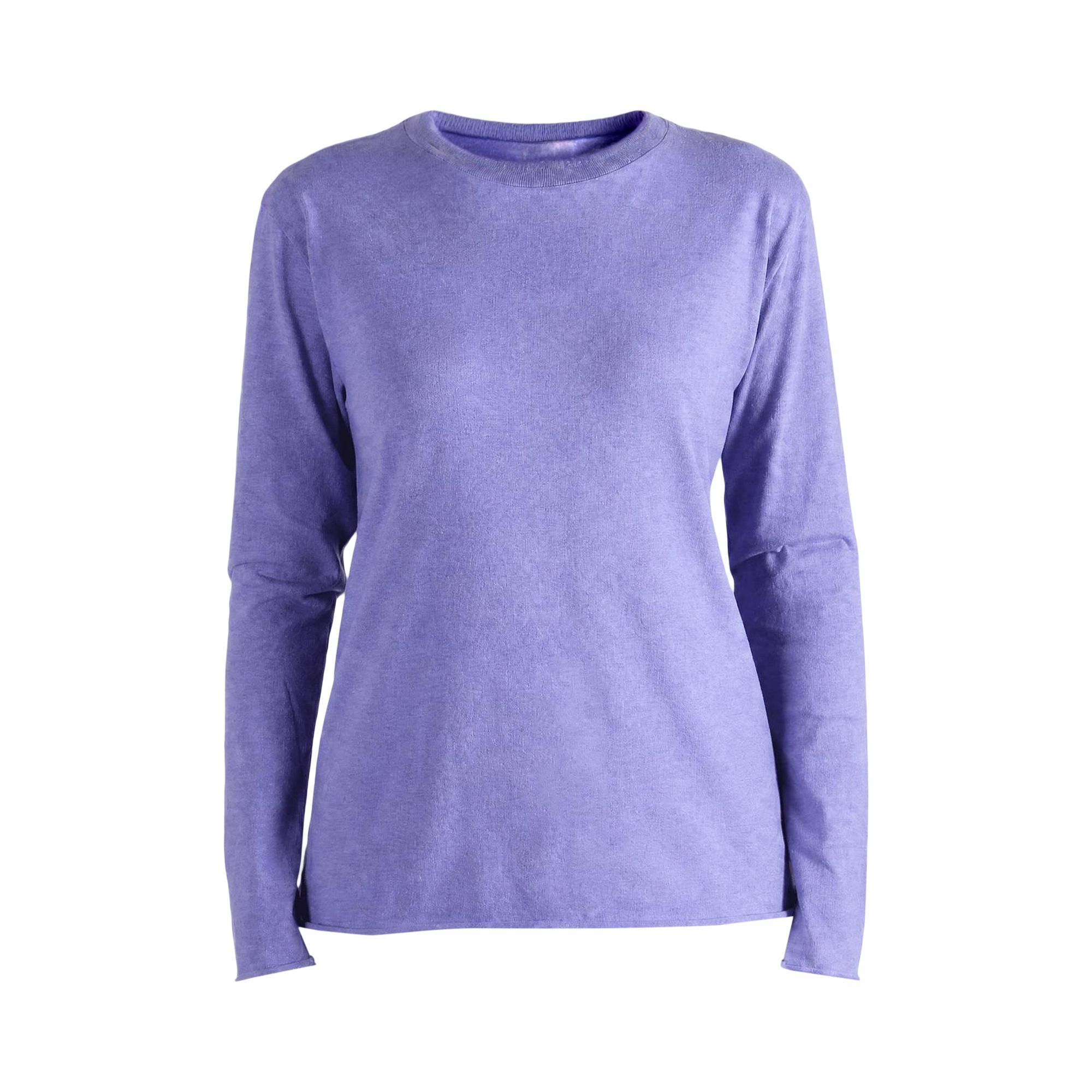 Pre-owned Auralee Brushed Organic Cotton Cashmere Jersey Long Sleeve Tee 'light Purple' | Women's Size 2