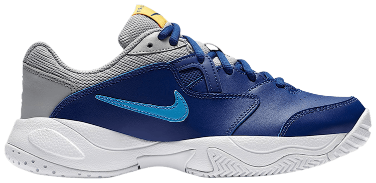 Nike Court Jr Lite 2  Tennis GS Deep Royal Blue Light Smoke Grey White Coast