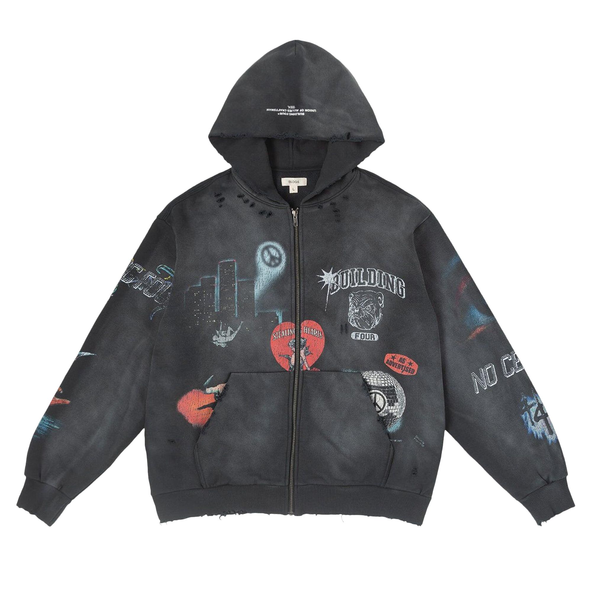 Pre-owned Bldg4 Cladding Hoodie 'jet Set' | Blue | Men's Size L