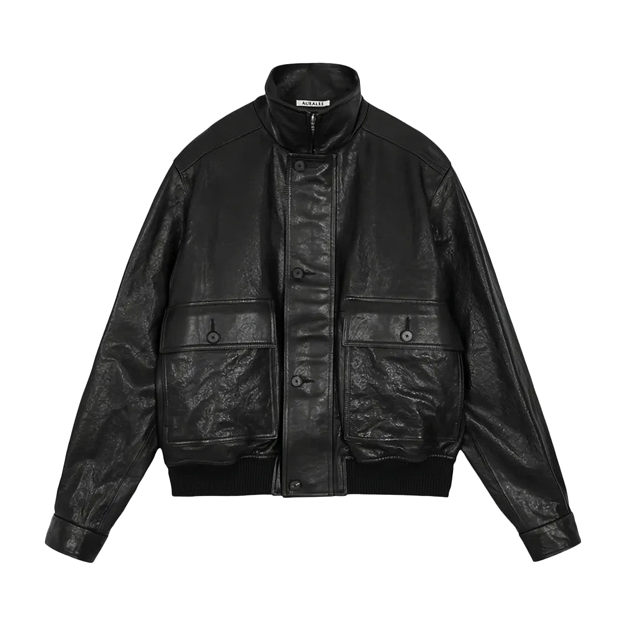 Pre-owned Auralee Textured Lamb Leather Blouson 'black' | Men's Size 4