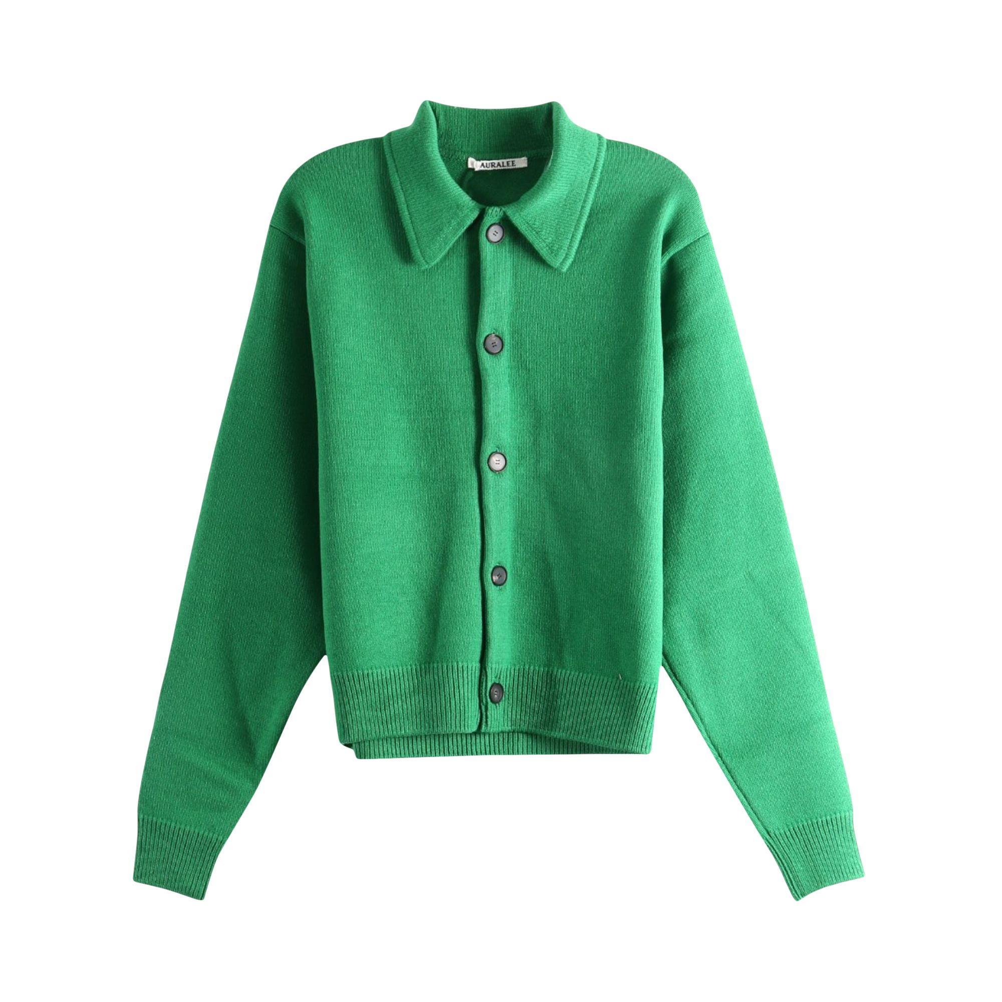 Pre-owned Auralee Super Fine Wool Knit Shirt Cardigan 'green' | Men's Size 4